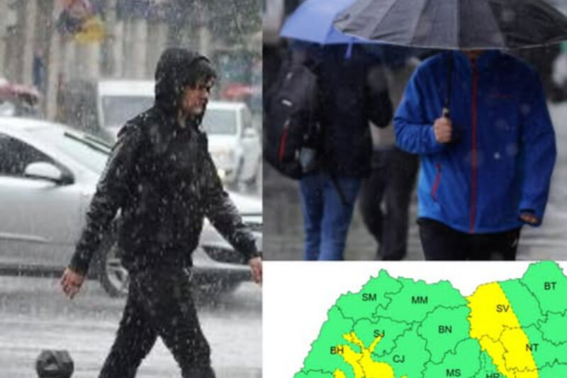 Cod galben în cea mai mare parte a țării! Meteorologii anunță vijelii, ploi torențiale și descărcări electrice